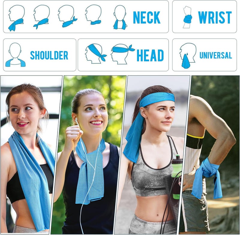 MENOLY 30 Packs Cooling Towels Bulk Gym Cooling Towels for Neck and Face Sweat Workout Cooling Neck Rags for Sports Yoga Soft Microfiber Breathable Rags for Hiking Running Fitness-Multicolor - Image 5